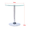 60/70cm Round Tempered Glass Dining Table Kitchen Breakfast Bar Table Chrome Leg