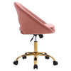 Modern Home Office Velvet Pink Desk Chair Soft Seat 360° Swivel Computer Chair