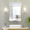 Bathroom Mirror Cabinet Edge-pressing mirror with Storage Wall Mounted White