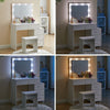 LED Light Vanity Dressing Table Set Bedroom Makeup Desk With Mirror Drawer Stool