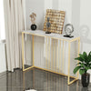 Glam Rectangle Real Marble Console Table Lounge Porch Sofa Side Table Standing