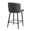 2 pcs Faux Leather / Velvet Bar Stools Diamond Design Soft Upholstered Seat Back