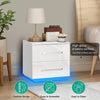 Bedside Tables White High Gloss LED Cabinets 2 / 3 Drawers Nightstand Bedroom