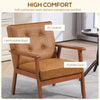 2 Pack Accent Chair PU Leather Armchair for Living Room Brown
