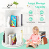 Round Spinning Corner Bookcase Kids Rotating Bookshelf White