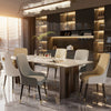 Set 2 Leather Kitchen Dining Chairs Tufted Gold Lion Head Pull Ring Accent Chair