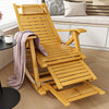 Folding Bamboo Rocking Armchair Office Garden Sun Lounger Recliner Relax Seat