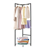 Metal Clothes Stand Coat Rack Corner Hall Tree Closet W/ Storage Shelves