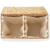 Water Hyacinth Double Laundry Hamper Washing Basket Bin With 2 Compartments Lid