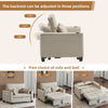 2 Seater Linen Fabric Pull Out Sofa Bed Living Room Recline Seating Sleeper