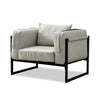 Single/Double/Triple Sofa Armchair Faux Leather Cushion Seat Metal Frame Armrest