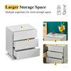 LED Bedside Table Cabinets Front High Gloss Chest of 3 Drawers Nightstand