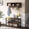 Tribesigns Coat Rack Shoe Bench Set, Industrial Shoe Rack Bench with Coat Rack
