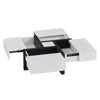 4 Drawers Coffee Table Storage Square Living Room Lounge MDF 90*90CM Black+White