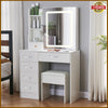 White Dressing Table with LED Lights Mirror Vanity Make up Desk Stool Set Drawer