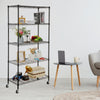 5-Tier Wire Shelving Unit Metal Storage Rack Kitchen Bathroom Shelf with Wheels