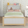 3ft Single Size Bed Single Bed Pine Wooden Kids Bed Frame with Storage Headboard