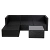 Rattan Garden Furniture Set L Shaped 4-Seater Combo Modular Sofa Patio w/ Cover