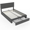 VELVET OTTOMAN STORAGE BED FRAME GAS LIFT UP 4FT6 DOUBLE SIZE WITH DRAWER