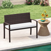 Metal Frame Outdoor Chair with Backrest & Armrests-White