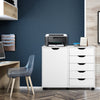 5-Drawer Modern Storage Cabinet Printer Stand Mobile Side Lateral Filing Cabinet