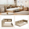 WOODEN STORAGE BED FRAME WITH SLATS AND SHELVES 3FT SINGLE FOR KIDS, TEENAGERS