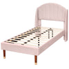 Single Double King Size Bed Frame Upholstered Platform Bed with Slat Support