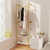 Large Industrial Pipe Clothes Rail Gold Garment Rack 3 Tier Wooden Shelf Closet