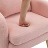 Modern Armchair Teddy Velvet Lounge Chair Accent Chair with Cushion & Wood Legs