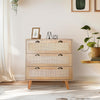 Rattan Cabinet Dresser 3-Drawer Chest of Drawers Rattan Bedside Tables & Cabinet