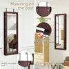 Mirrored Jewelry Cabinet Lockable Wall/Door Mounted Jewelry Armoire Organizer