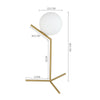 Desk Lamp Indoor Lighting Table Bedside Light w/ White Glass Ball Lampshde Decor