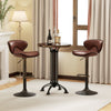 Height-adjustable Bar Stools Set of 2 w/ Backrest & Metal Frame