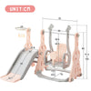 4 in 1 Kids Swing & Slide Set Toddler Baby In/Outdoor Climber Basketball Hoop