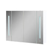 2 Doors Bathroom Cabinet White Cupboard Wall Mounted LED Mirrored 3-Tier Shelves