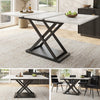Extendable Table 120-160x80cm Kitchen Table White Marble Effect Telescopic Table