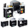 Outdoor 2-6 Shelf Camping Foldable Cupboard Kitchen Station Cook Table Aluminum
