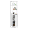 3-Tier Bathroom Storage Cabinet Free-Standing Floor Cabinet Adjustable Panel