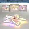 RGB LED Ceiling Fan Light Dimmable Chandelier Living Room Lamp W/ Remote Jagqcgq
