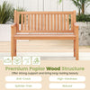 Patio Slatted 2-Person Seating Furniture w/Inclined Backrest-Natural