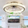 LED Crystal Ceiling Fan Light Dimmable Fan Ceiling Lamp Quiet W/ Remote Control
