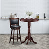 Wooden Pub Pedestal Side Table with Stable Base Round Bistro Table Versatile