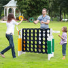 Giant 4 in a Row Game Jumbo Connect 4 Garden Games w/42 Rings Basketball Hoop