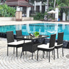 5PCS Patio Rattan Wicker Dining Set Outdoor Dining Furniture 1 Table & 4 Chairs