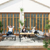 9 Seater Outdoor Corner Sofa Set with Wide and Deep Seats Natural