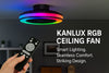 Kanlux PLAVE LED Ceiling Fan Light – RGB & CCT, Remote, 48W, Reversible Airflow