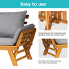Acacia Wood Garden Sofa Bed Folding Daybed Collapsible Chaise Lounge w/ Cushion