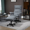Swivel Recliner Chair and Footstool, Upholstered Armchair with Massage Function