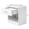 Bedroom Nightstand Compact Bedside Table One Drawer Storage Cabinet White