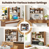 COSTWAY Desktop Bookshelf Desk Hutch Shelf for Computer Monitor-Natural